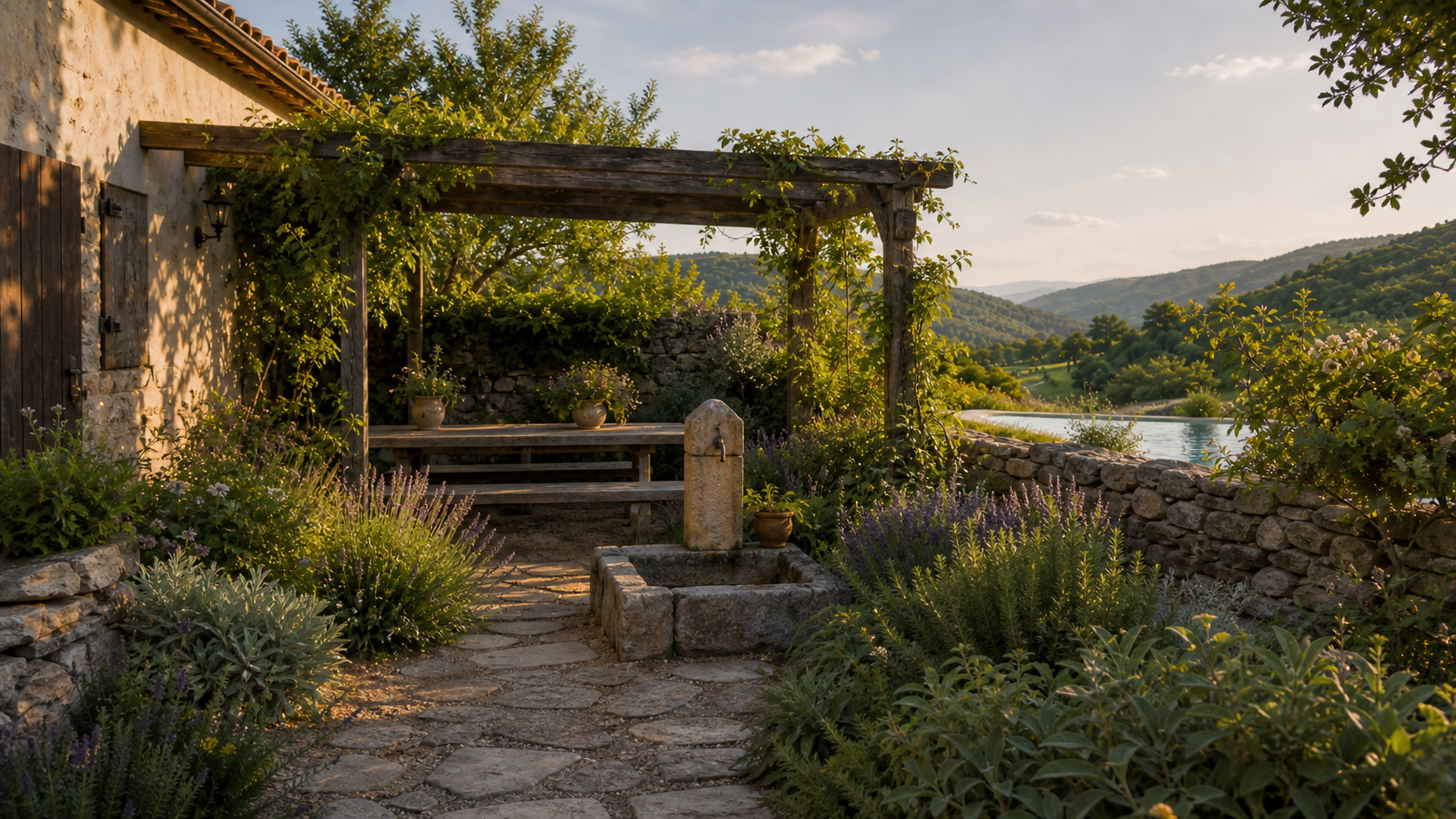 Seosko imanje Secret Garden u Golinji okruženo zelenilom i pogledom na dolinu